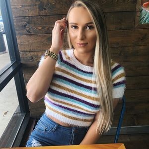 Striped Crop Sweater